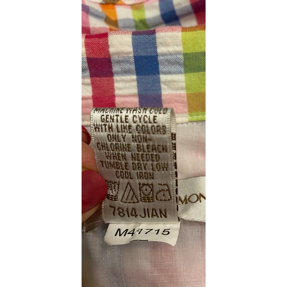 Draper's & Damon's Seersucker Rainbow Gingham Light Weight Jacket Med Dopamine - Picture 7 of 9